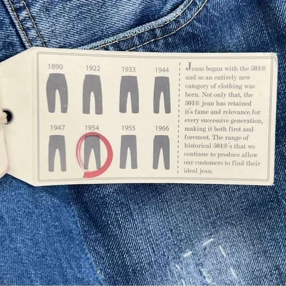 Levi’s 501z Jeans 1954 Vintage Clothing Selvedge Men’s Jeans Size 35x30* New NWT